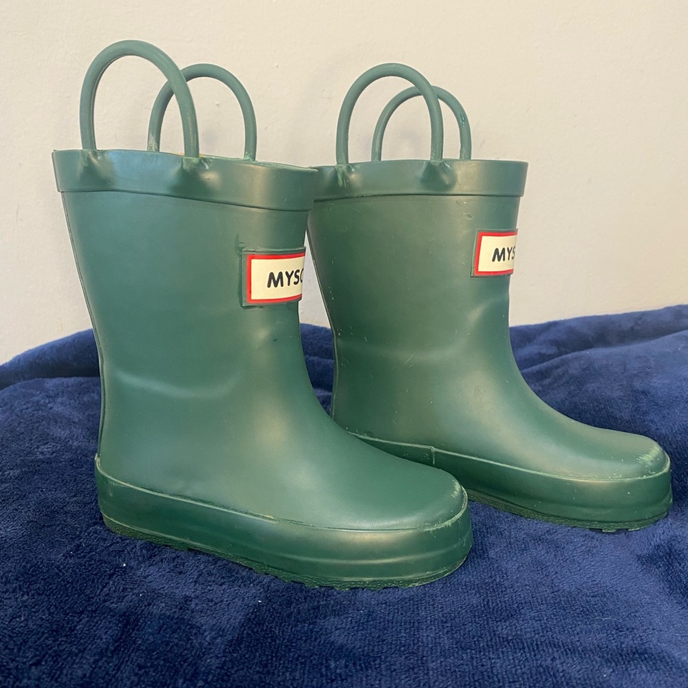 Toddler Green Rubber Rain Boots